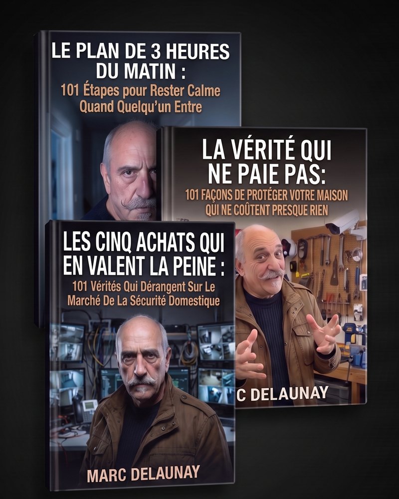 Les trois livres de La Bibliothèque de défense domestique du vieux serrurier : Le plan de 3 heures du matin, La vérité qui ne paie pas et Les cinq achats qui en valent la peine